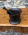 Early American cast iron mortar and pestle