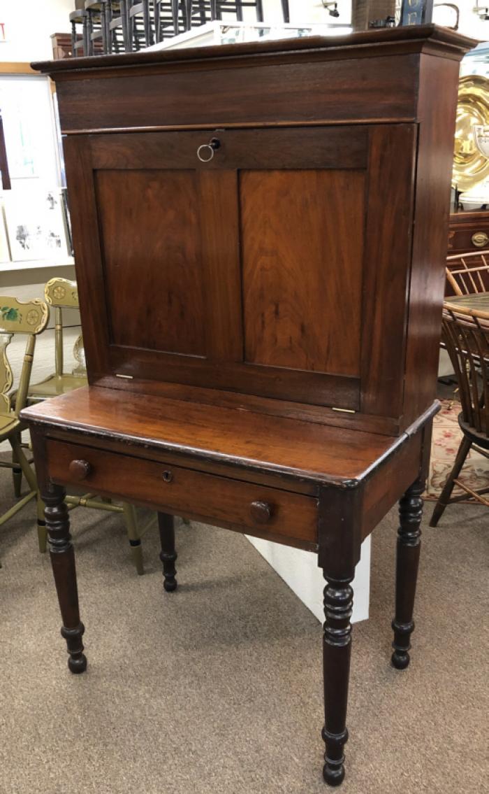 Early American country drop front paymasters desk c1860