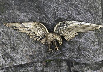 Image of Antique brass soaring eagle architectural sculpture