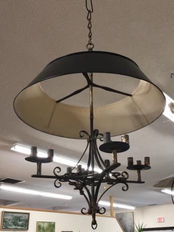 Image of Candle chandelier with tin shade