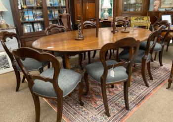 Image of Set of 8 balloon back walnut dining chairs c1865