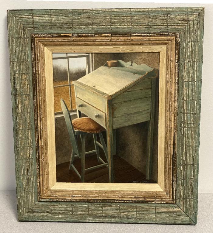 Oil painting of Shaker desk by Paul Lipp New Haven CT