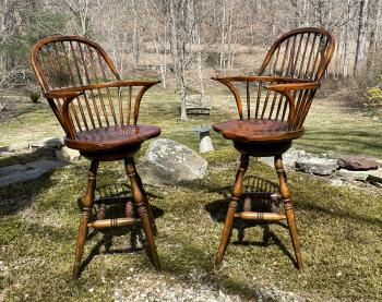 Image of Titchmars and Goodwin elm bar stools or island chairs