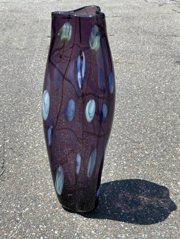 Large vintage Murano glass vase c1980