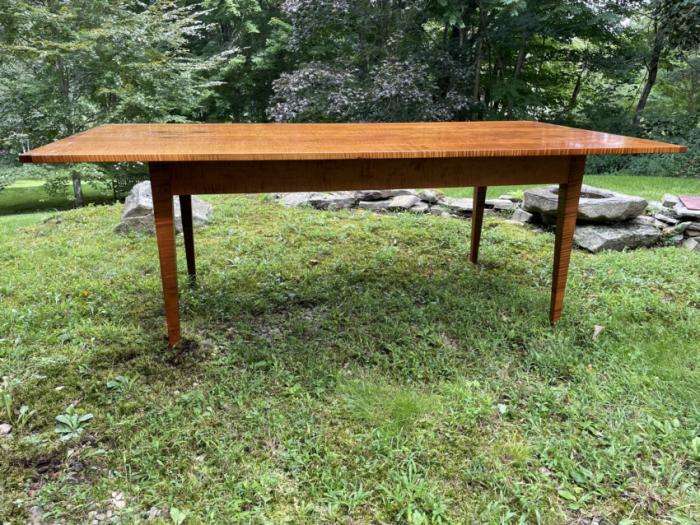 Large tiger maple dining table