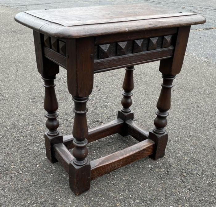 Antique 19thc English oak joint stool