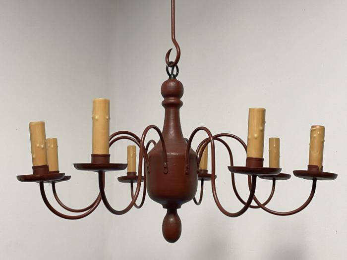 Richard Scofield Period Lighting 8 arm chandelier in colonial red