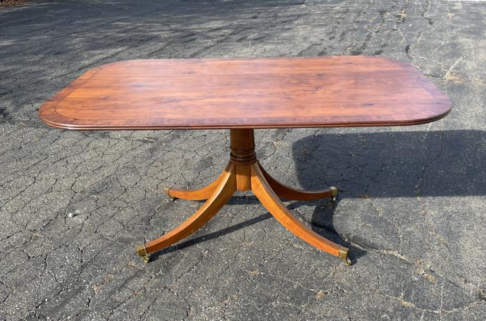 English Regency style yew wood dining table