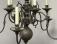 Two tier Dutch pewter 10 light chandelier
