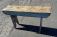 Antique country pine milking bench in blue c1900