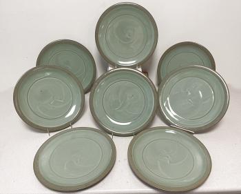 Image of Japanese studio pottery dinner plates