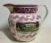 Sunderland pearlware iron bridge jug with adage and puzzle c1820