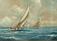 Sailboat race oil on board signed S R Wright