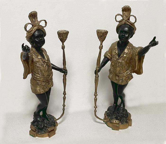 Vintage Venetian blackamoor bronze figures