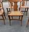 Set of tiger maple saber leg chairs with cane seats c1860