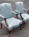 Eldred Wheeler Chippendale lolling chairs in silk damask