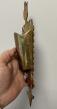 18thc brass wall pocket with inlaid copper heart