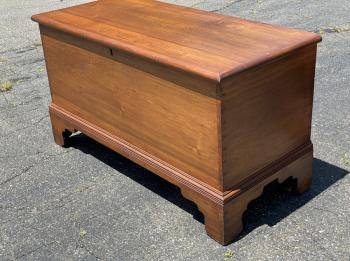 Image of Early American country pine six board blanket chest c1800