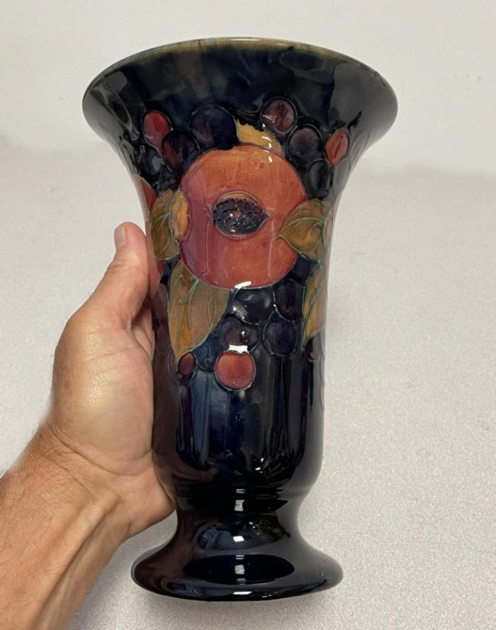 Moorcroft art pottery vase with fruit motif