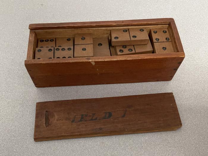 Antique wooden domino set