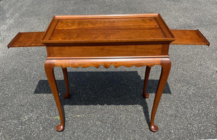 Eldred Wheeler tea table with figured cherry top