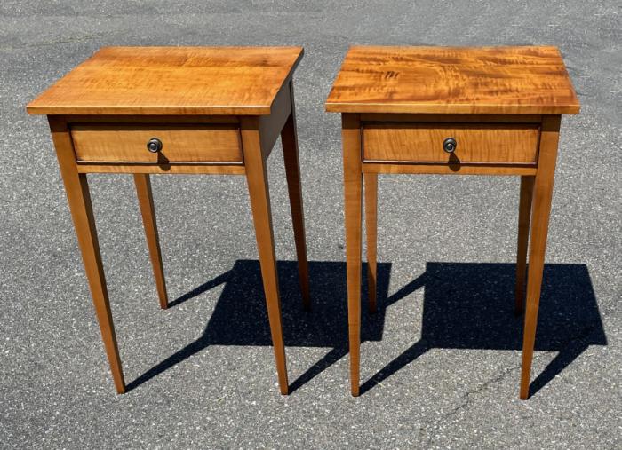Pair of  Eldred Wheeler tiger maple stands