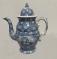 Staffordshire earthenware blue and white coffee pot c1820