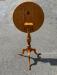 Tiger maple candle stand with dish carved top