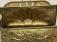Antique English brass wall box with repousse work