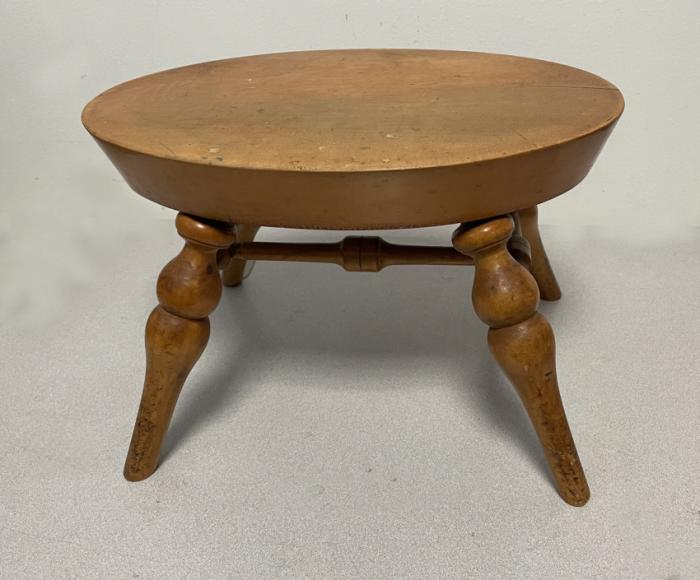 19thc John L Underwood maple footstool