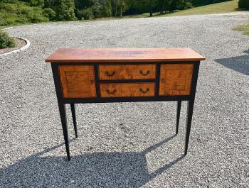 Image of Tiger maple sideboard with black frame