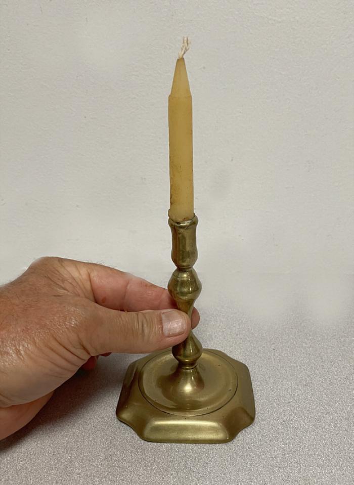 Diminutive 18thc brass candlestick c1760