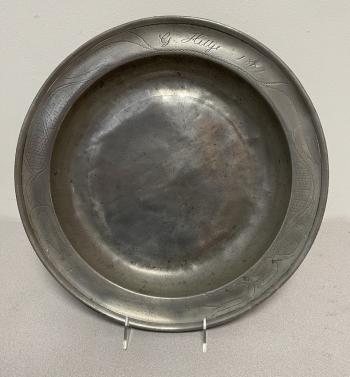 Image of Early Dutch pewter charger 1809