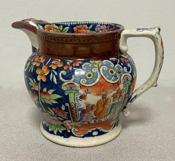 Copper luster Chinoiserie jug c1810