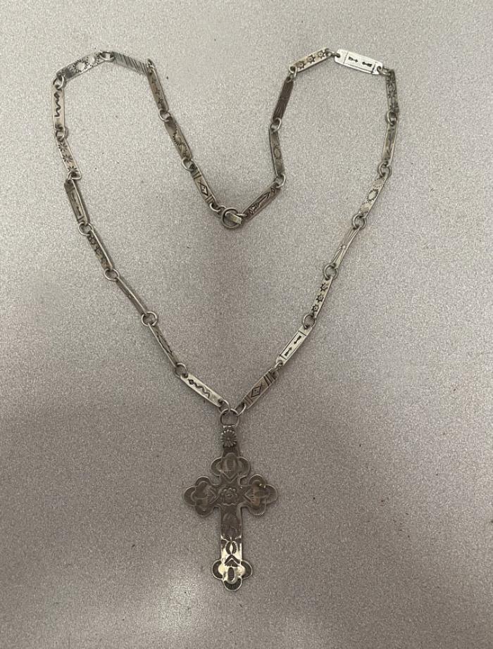 Vintage Navajo sterling silver cross pendant
