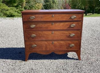 Image of Early American cherry 4 drawer chest c1800
