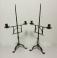 18thc American wrought iron table torcheres