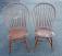 D R Dimes bamboo Windsor chairs in crackle red