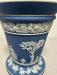 Wedgwood blue jasperware vase with flower frog