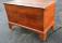 Red painted pine blanket chest c1800