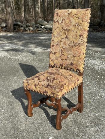 Image of French os de mouton walnut side chair c1700