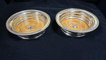 Image of Sterling silver wine coasters