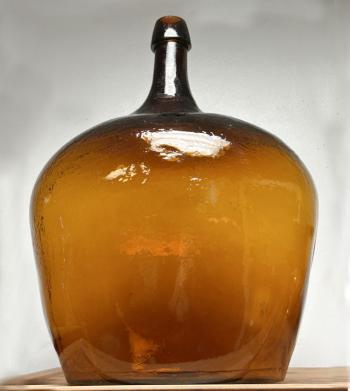 Image of Demijohn honey amber bottle c1860