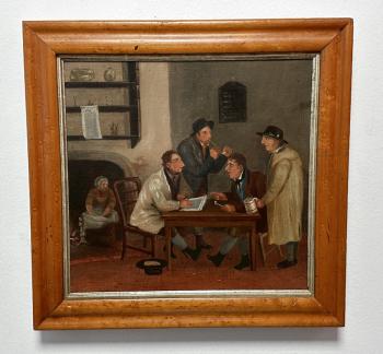 Image of 19thc English genre oil painting