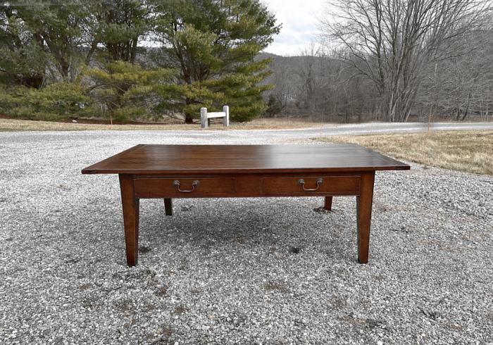 French cherry coffee table with drawers