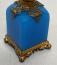 French blue opaline glass perfume on gilt bronze base