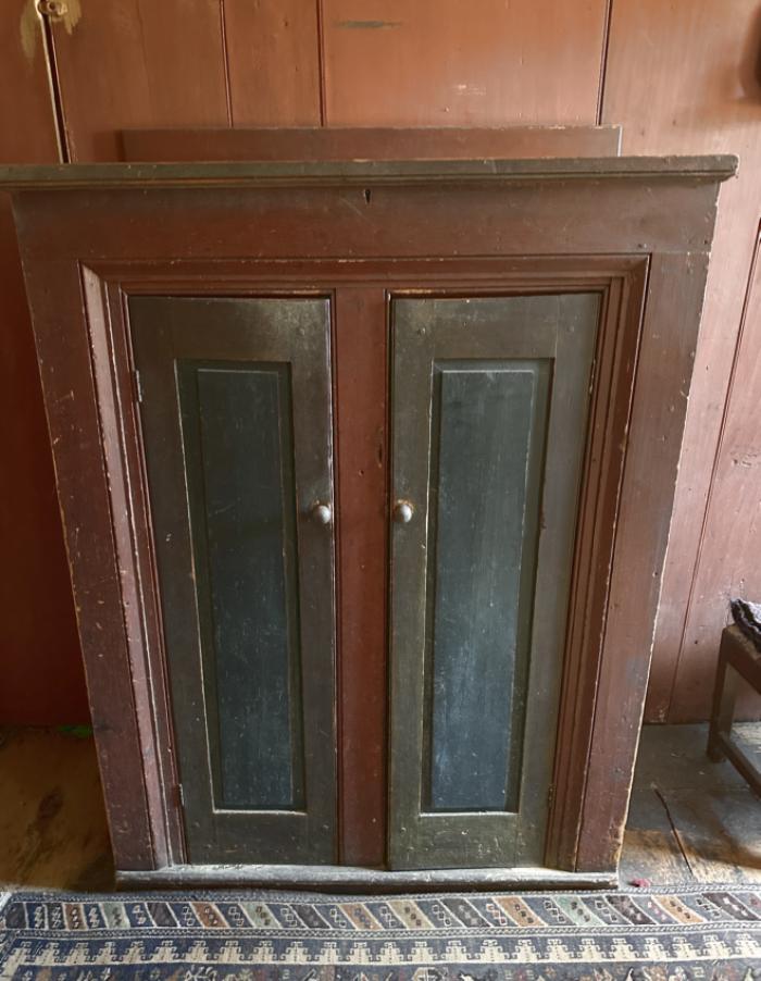 Early American painted pine cupboard