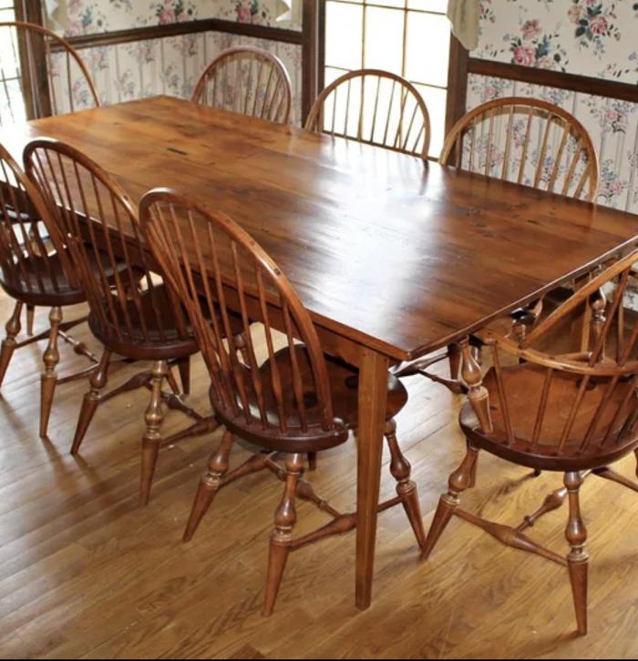 James Dew dining table from antique pine boards