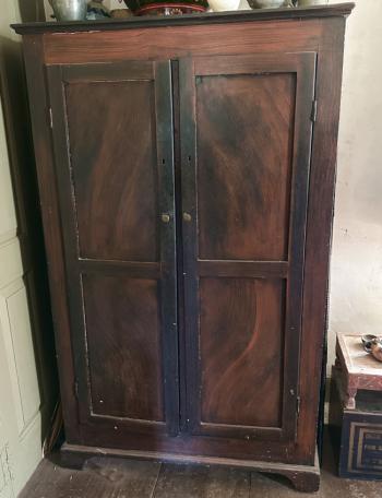 Image of 19thc pine cupboard in original paint