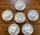 Six antique creamware cups and saucers
